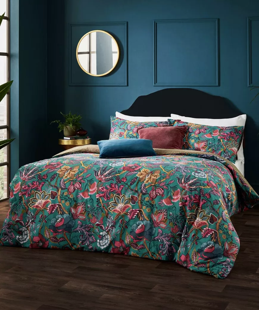 Joe Browns Floral Décor | Nature Décor* Savanna Leopard Florals Cotton Slub Reversible Duvet Set