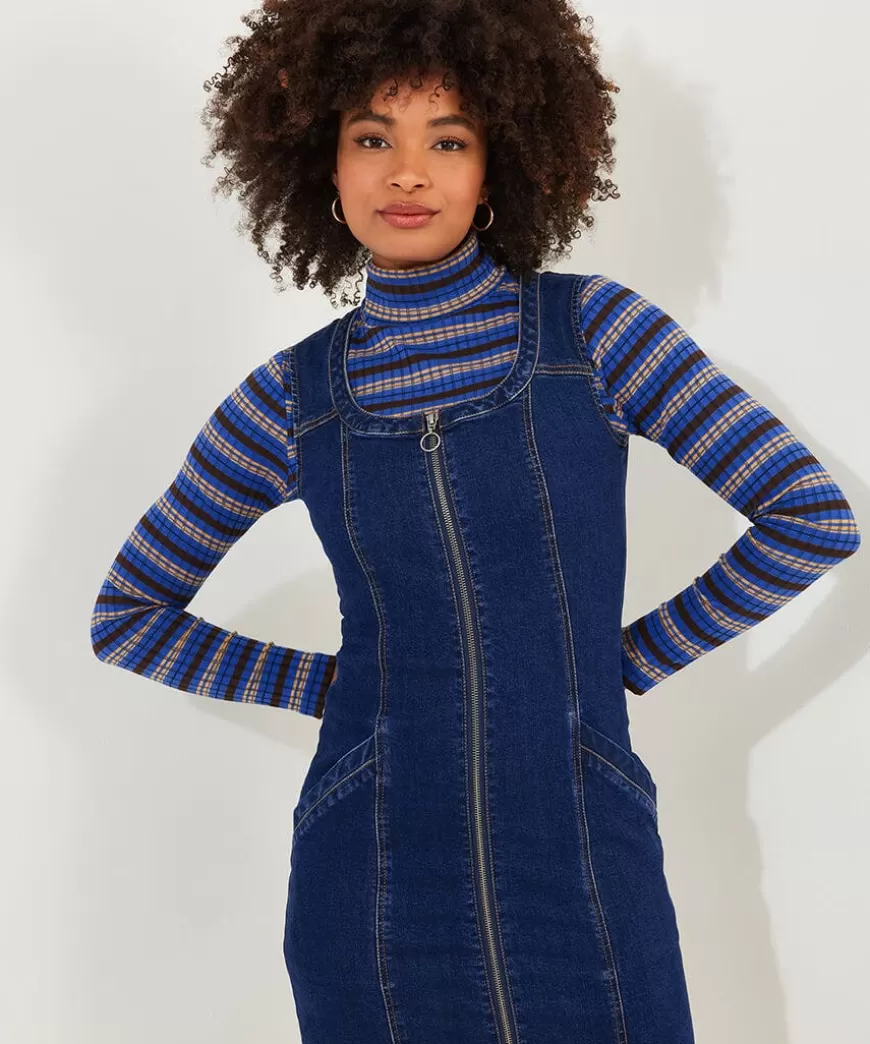 Women Joe Browns Denim Styles | Dresses*Dawn Denim Zip Through Pinafore