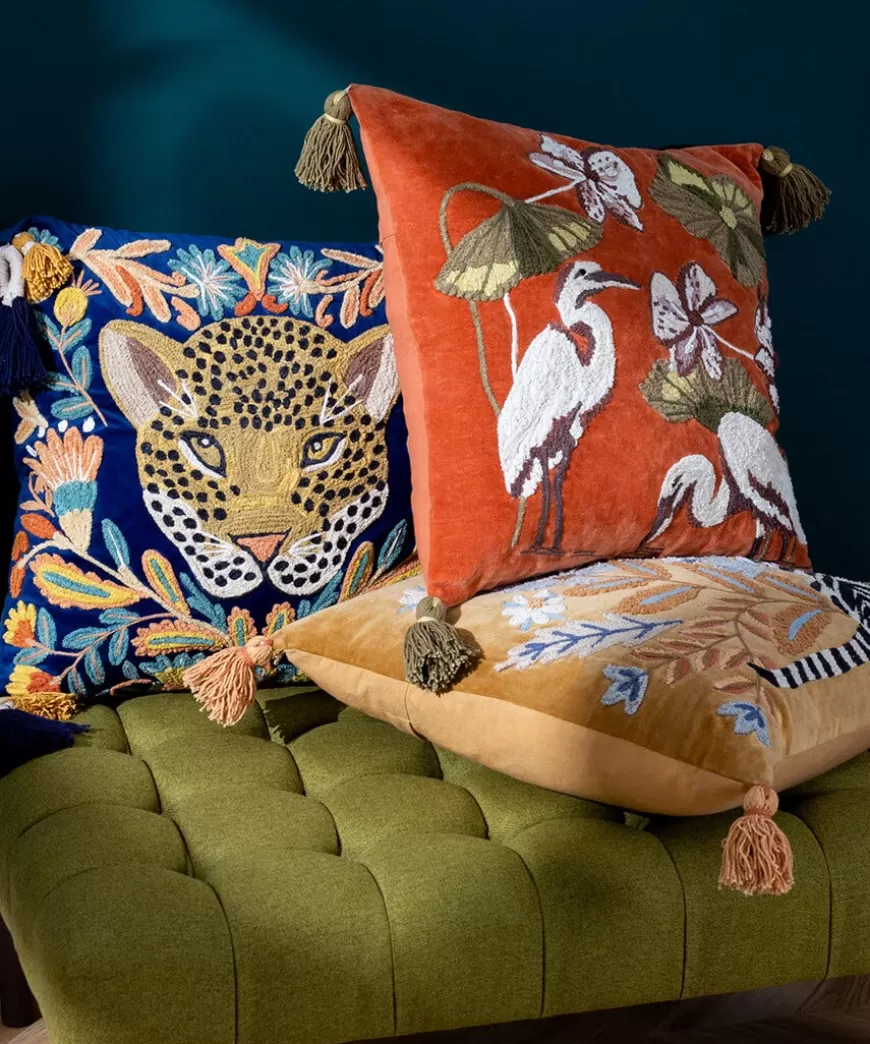 Joe Browns Animal Décor | Cushions & Throws*Lavish Leopard Embroidered Cushion