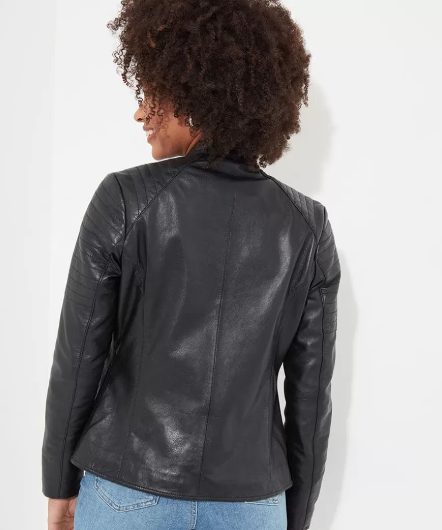 Women Joe Browns Leather Jackets | Coats & Jackets*Victoria Zip Up Leather Biker Jacket